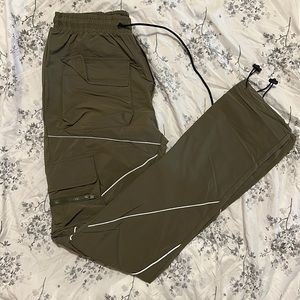 Cargo pants. Wind breaker material. Forever 21.